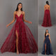 Elegant Womens V-neck Sleeveless Strapless Dress With A Flared Hem High Waist Split Women Long Dresses Party Dress