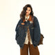 Vintage Denim Jacket Men's And Women's Motorcycle Loose Lapels Jacket